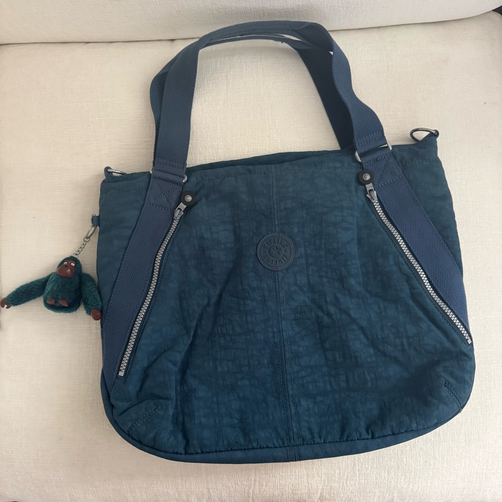 Kipling Teal Blue Laptop Tote Bag